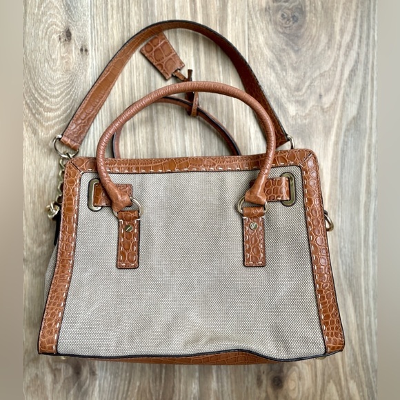 MICHAEL KORS STUDIO HAMILTON LARGE HEMP CANVAS SATCHEL - Picture 5 of 6